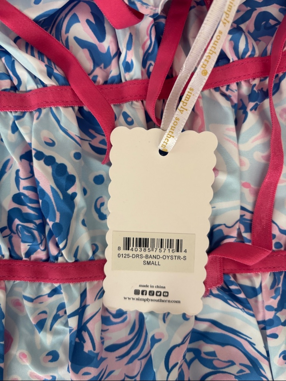 Simply Southern Pink and Blue Floral Midi Dress - Picture 4 of 9